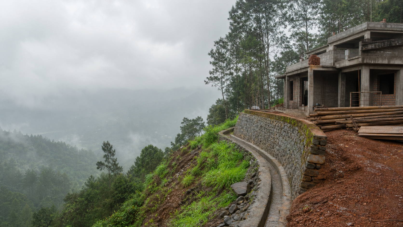 Modern rain-ready hillside home in Kodaikanal